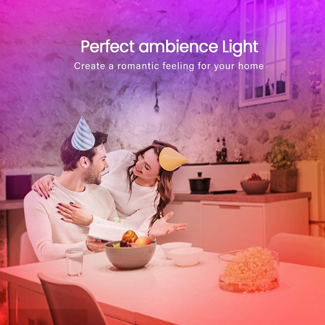 50 FT Bluetooth LED Strip Lights for Bedroom, Color Changing with Music Sync, App and Remote Control (Includes Microphone)